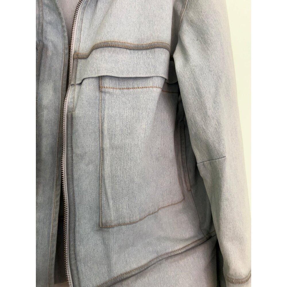 Hemsmith Jean Jacket Men’s Small Utility Zip Front Oversized Workwear Style Pock - Picture 11 of 13